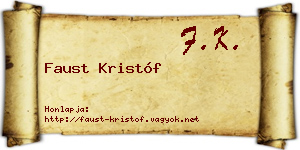 Faust Kristóf névjegykártya